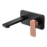 Ikon Seto Wall Combination Mixer Matt Black and Rose Gold